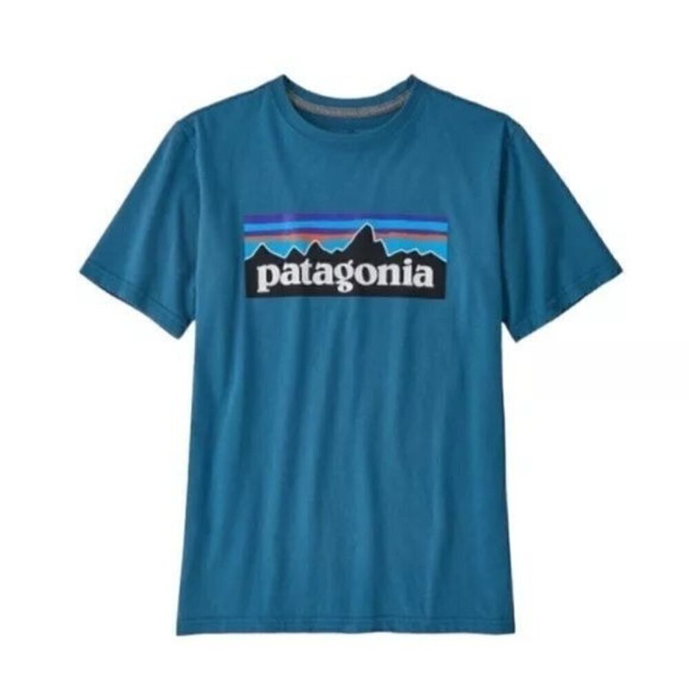 Patagonia Original Logo Short Sleeves T-Shirt Lago Blue Size XS